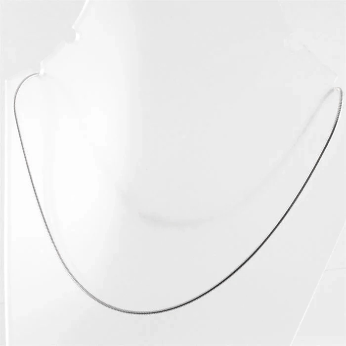 Gerhodineerd zilveren slang ketting 1,2 mm