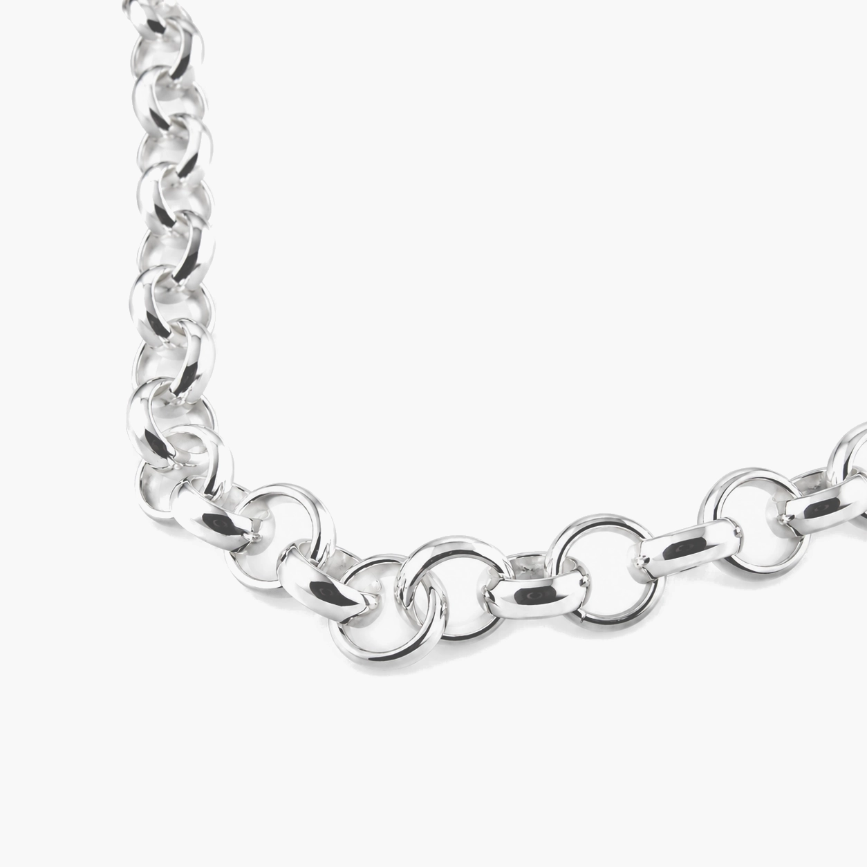 Ketting met jasseron schakel van 3,5 mm - 925 sterling zilver - detail