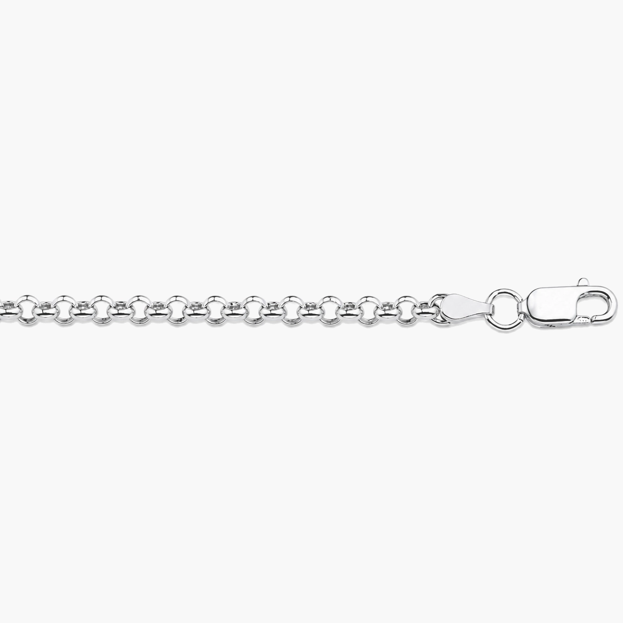 Ketting met jasseron schakel van 3,5 mm - 925 sterling zilver