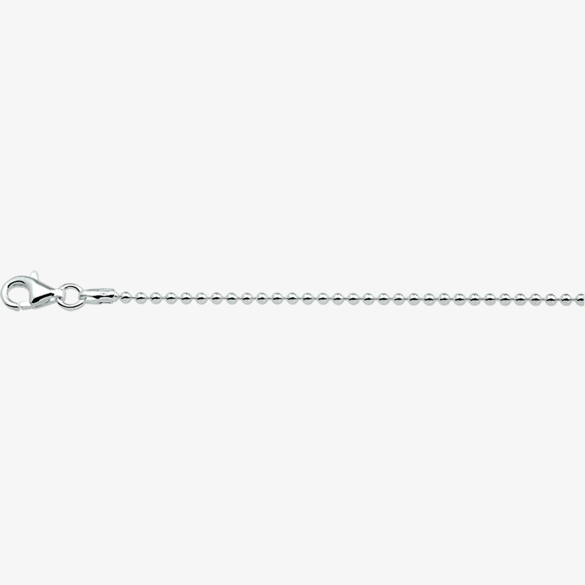 Zilveren bolletjes ketting 2 mm – soepel vallende ketting van Sterling zilver
