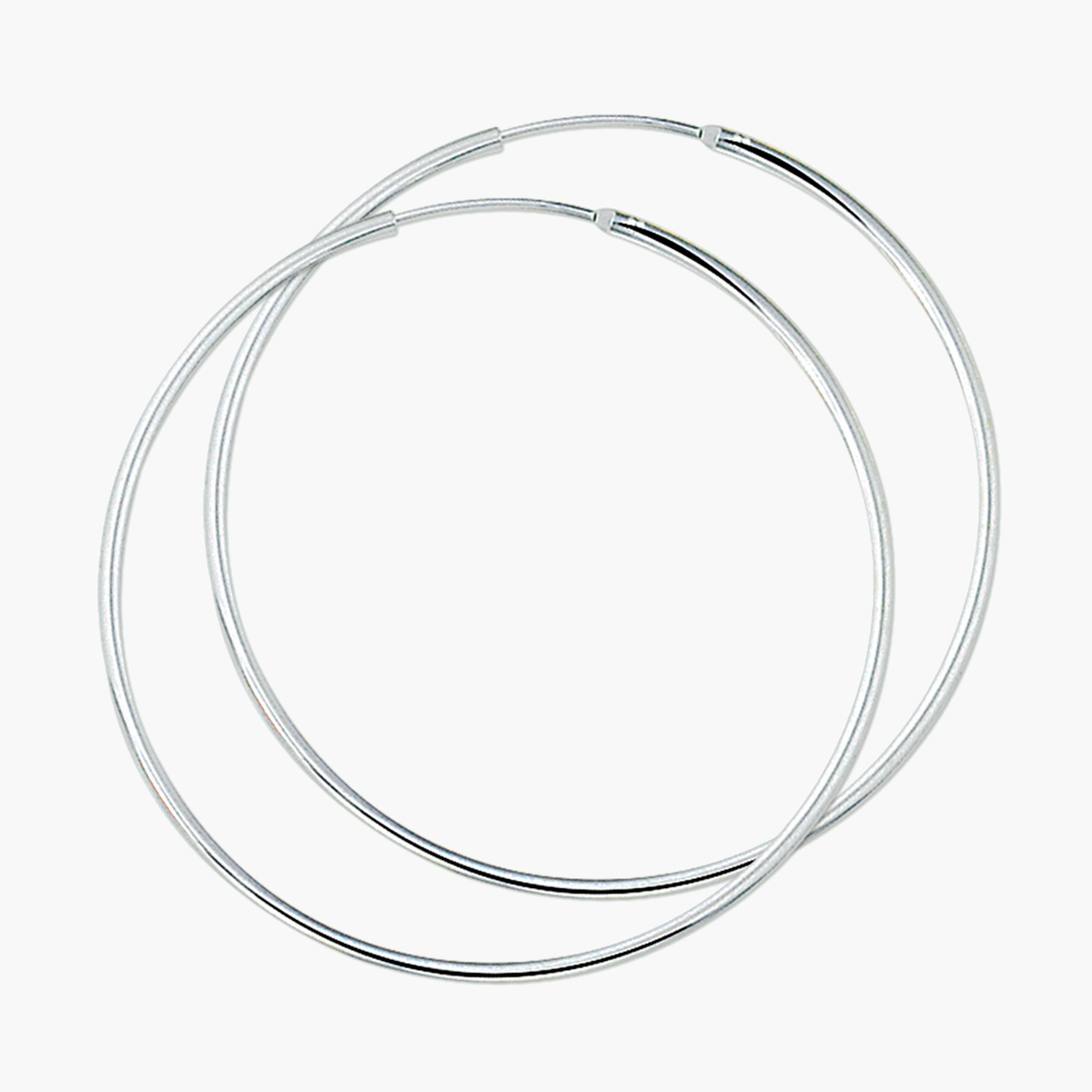 Zilveren oorringen 1,5 mm met scharniersluiting (52 mm)