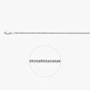 Lange zilveren jasseron ketting 2,6 mm - gerhodineerd 925 zilver