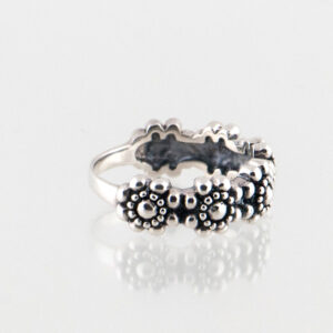 Bloemring zilver 2