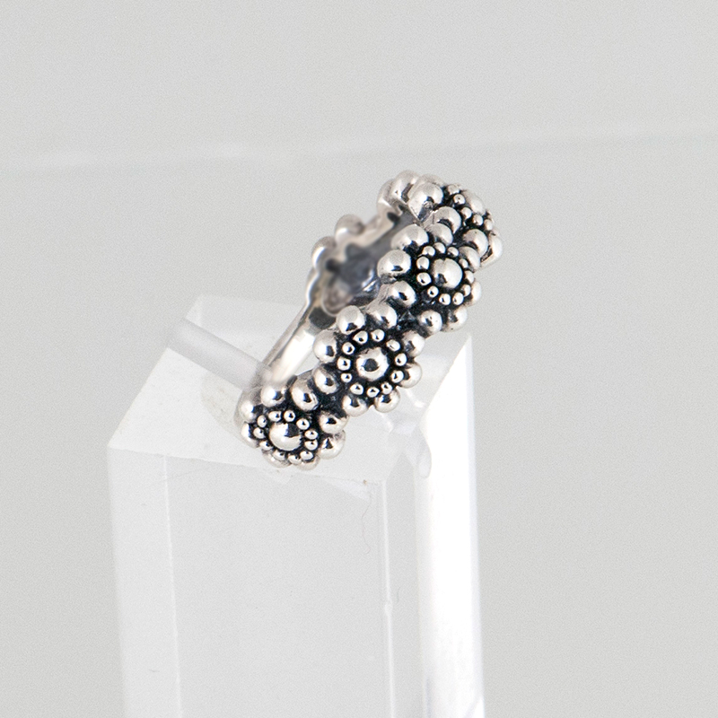 Bloemring zilver 4