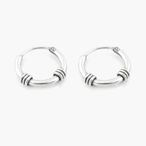 Zilveren bali oorringen spiraal 10 mm