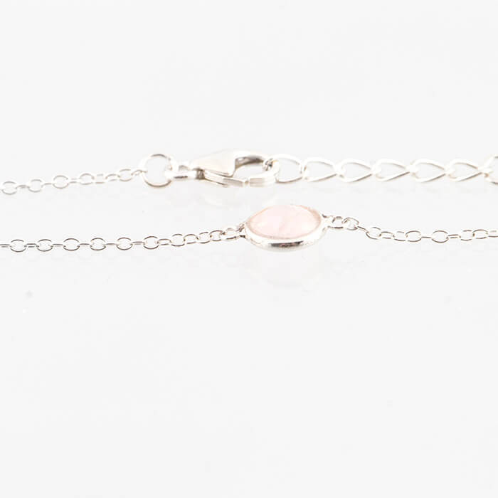 Zilveren armbandje rozenkwarts 0