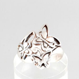 Zilveren ring vlinder motief 4