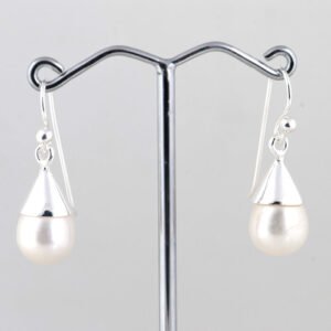 Zilver met parel oorbellen 1