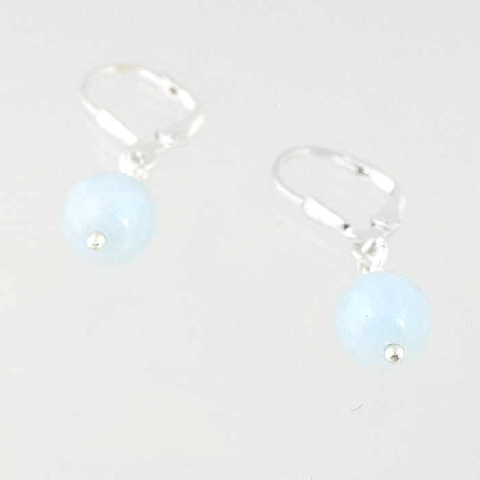 Aquamarijn bolletjes oorbellen 4