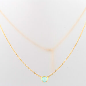 Chalcedoon ketting goud op zilver 1