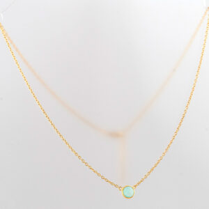 Chalcedoon ketting goud op zilver 2