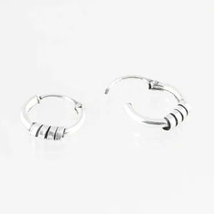 Zilveren Bali oorringen wikkel 10 mm - sluiting
