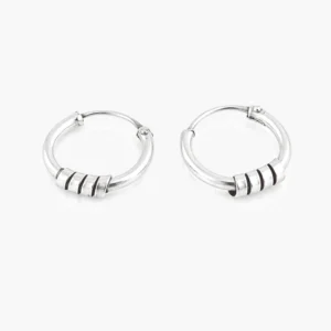Zilveren Bali oorringen wikkel 10 mm