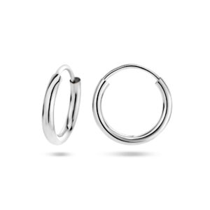 Oorringen zilver dik mini 2