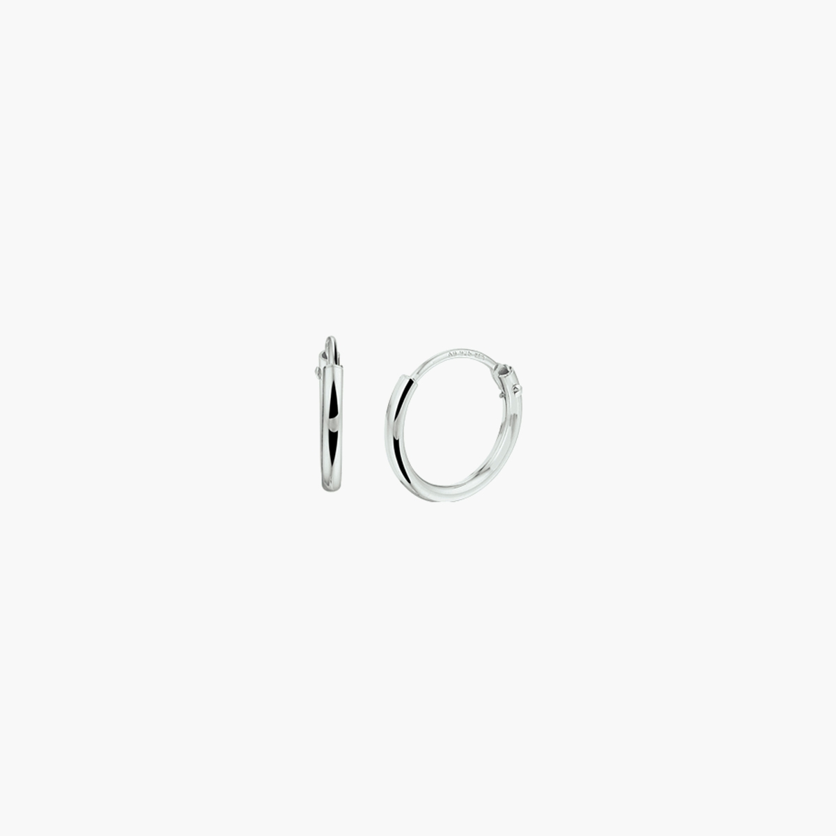 Zilveren oorringen ronde buis 1,3 mm - 11 mm