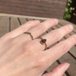 Gold plated zilveren ringen granaat
