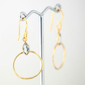 Oorbellen topaas rond goud 2