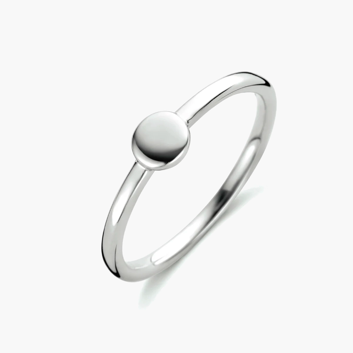 Aanschuifring rondje - gerhodineerd 925 zilver
