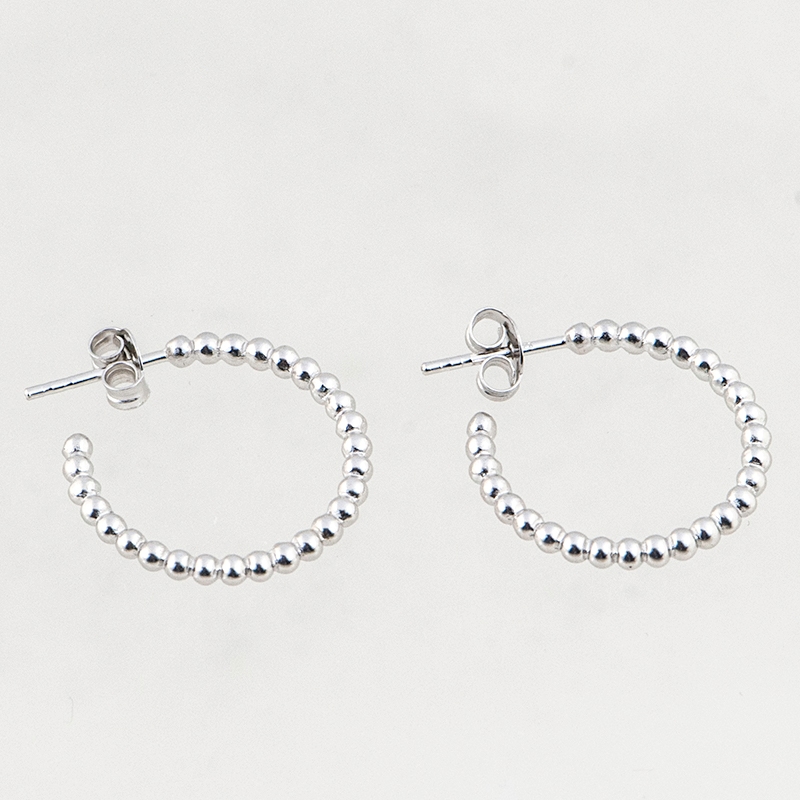 Bolletjes oorringen stekers zilver 1