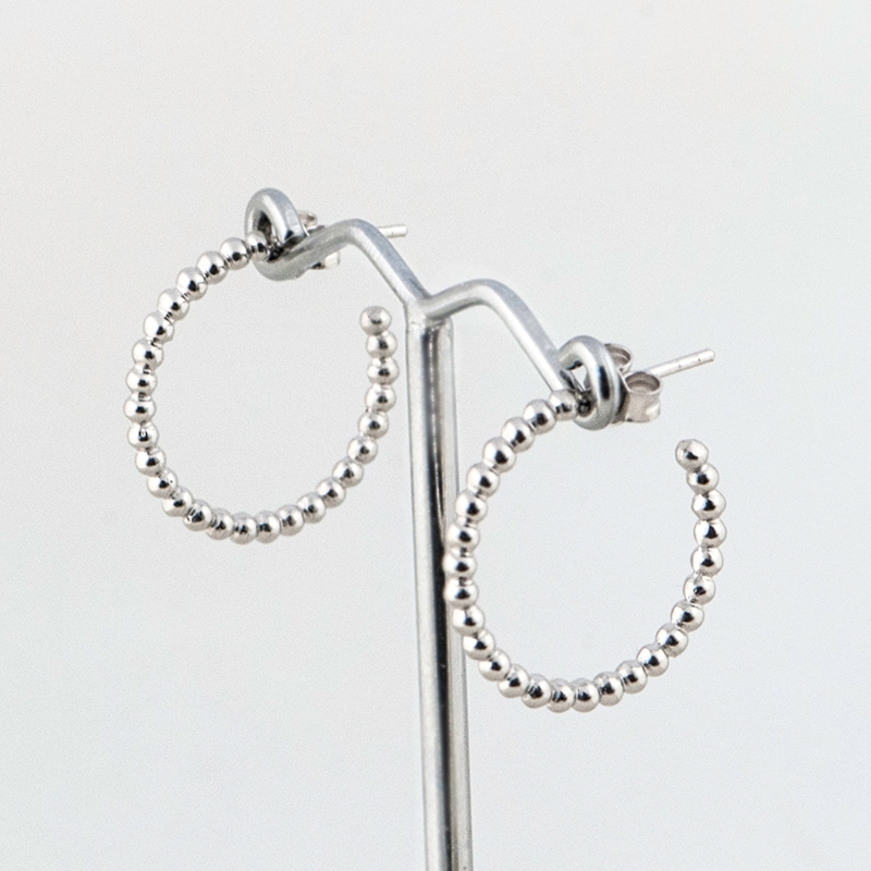 Bolletjes oorringen stekers zilver 4