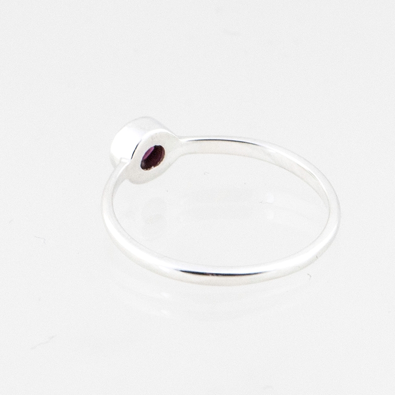 Granaat facet geslepen ring zilver 2