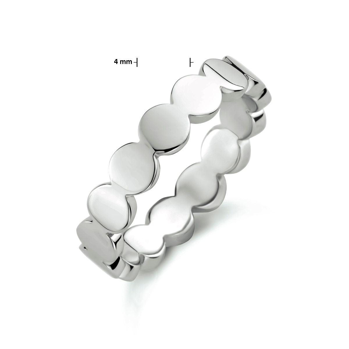 Ring rondjes zilver 4