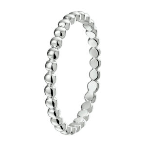 Bolletjes ring gerhodineerd zilver