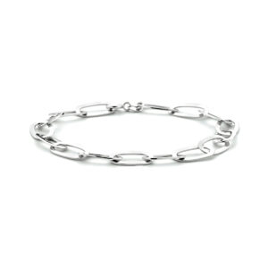 Brede armband zilver paperclip 1