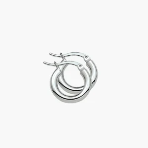 Kleine oorringen gerhodineerd zilver hefboomsluiting 3 mm - 16 mm