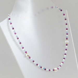Multi colour ketting met goud 5