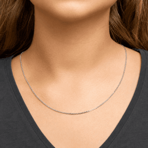 Zilveren ketting anker gediamanteerd 1,6 mm - gedragen