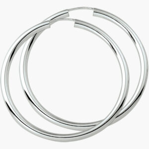 Zilveren oorringen met ronde buis van 3 mm - 50 mm diameter