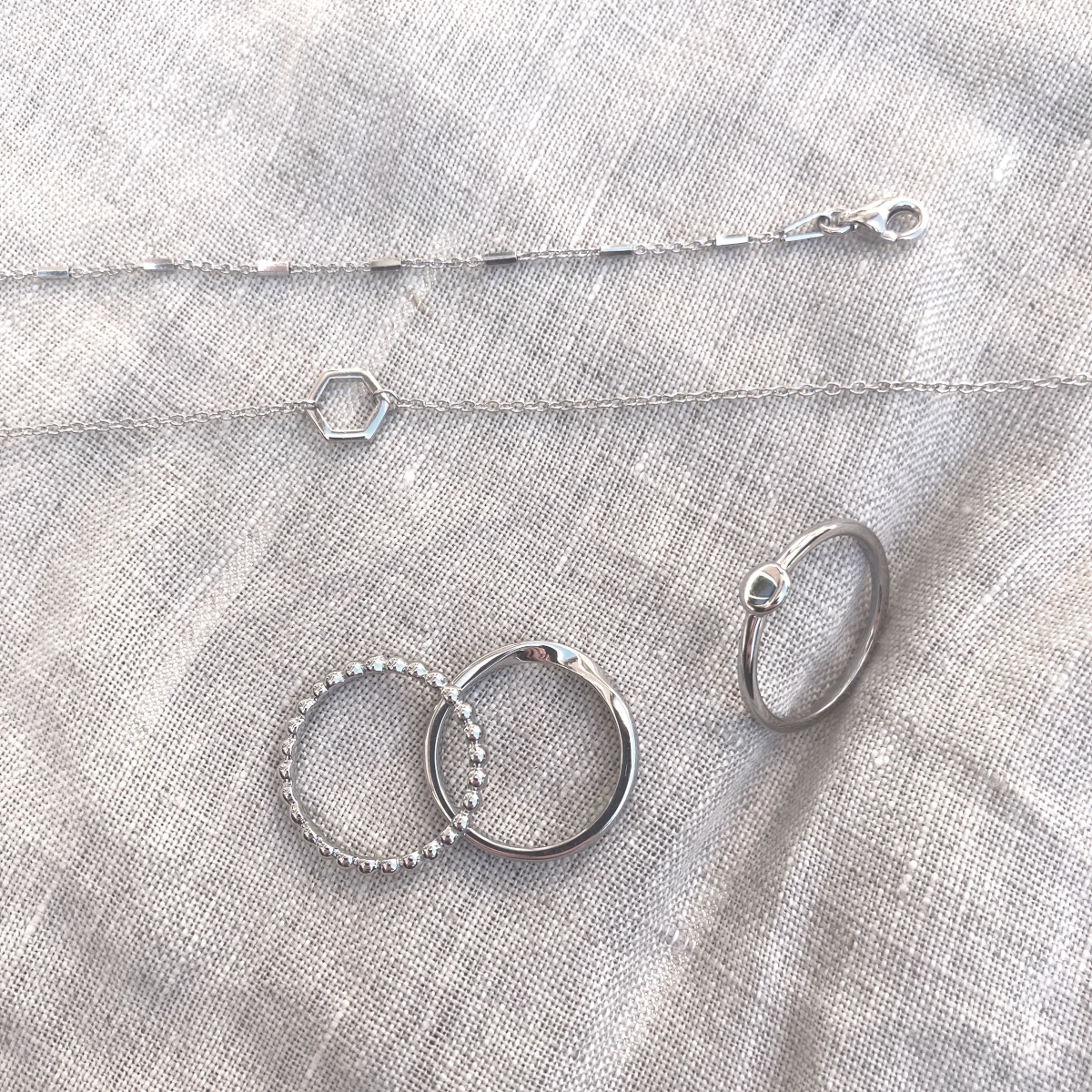 gerhodineerd zilveren ringen armbanden sfeer