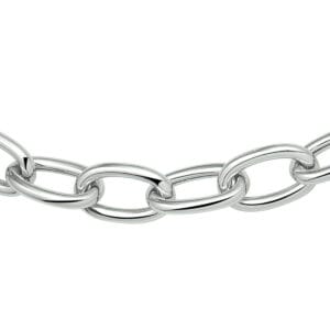 Gerhodineerd zilveren ketting anker 48 cm