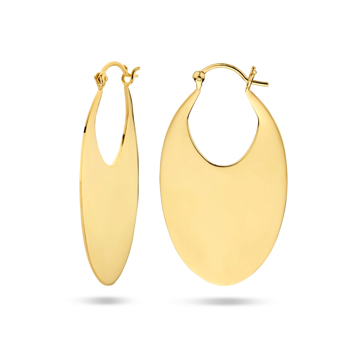 Gold plated zilveren oorringen plat 2