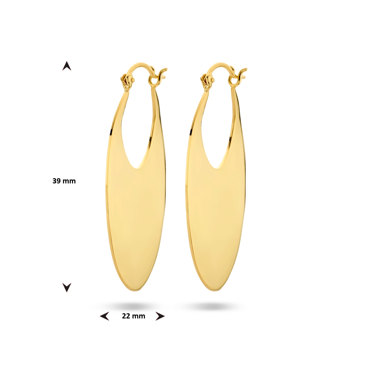 Gold plated zilveren oorringen plat 3