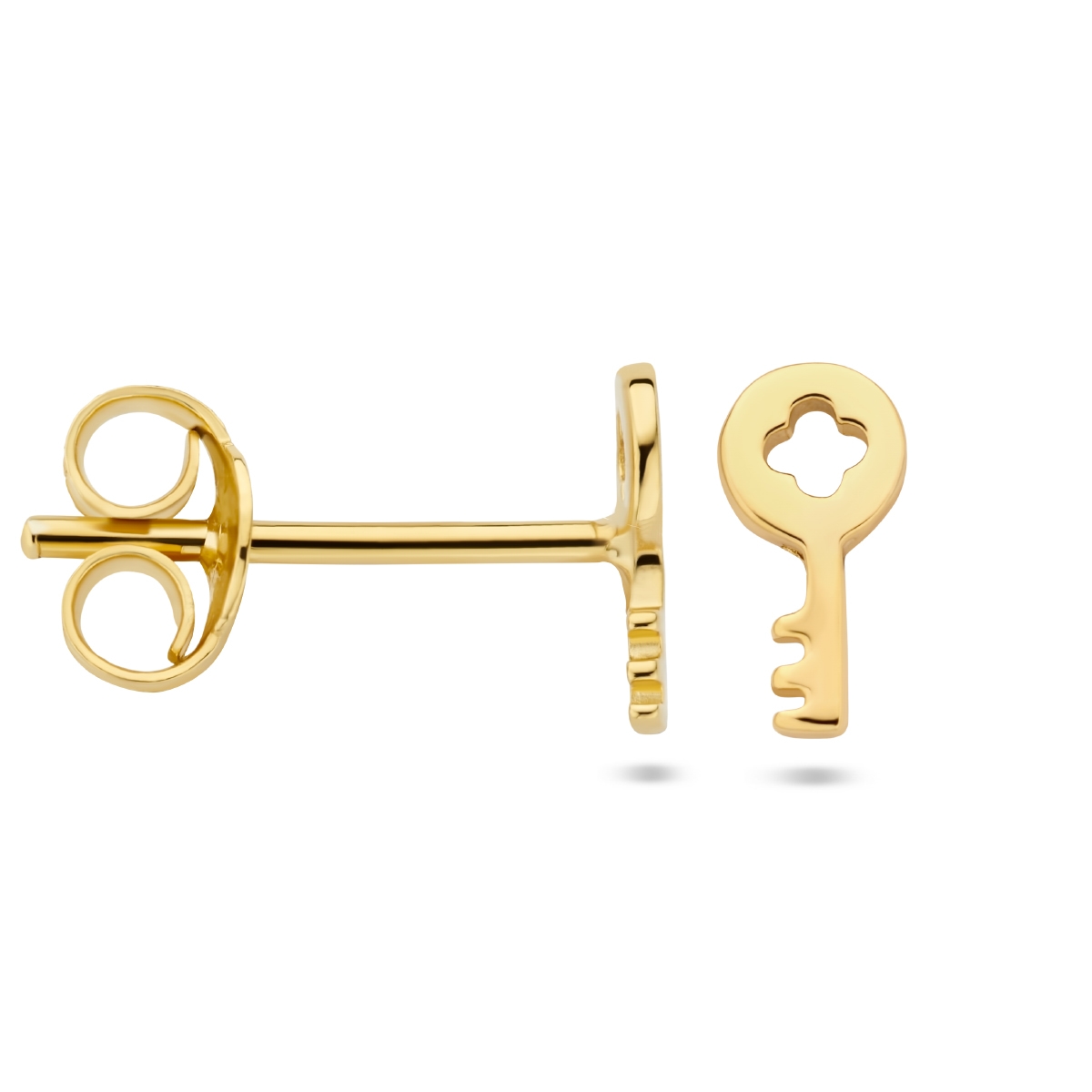 Studs sleutel verguld zilver 3