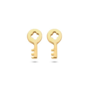 Studs sleutel verguld zilver