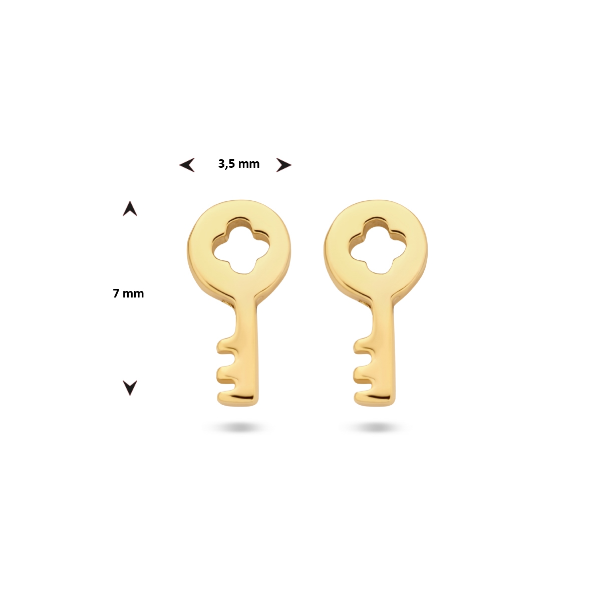 Studs sleutel verguld zilver 4