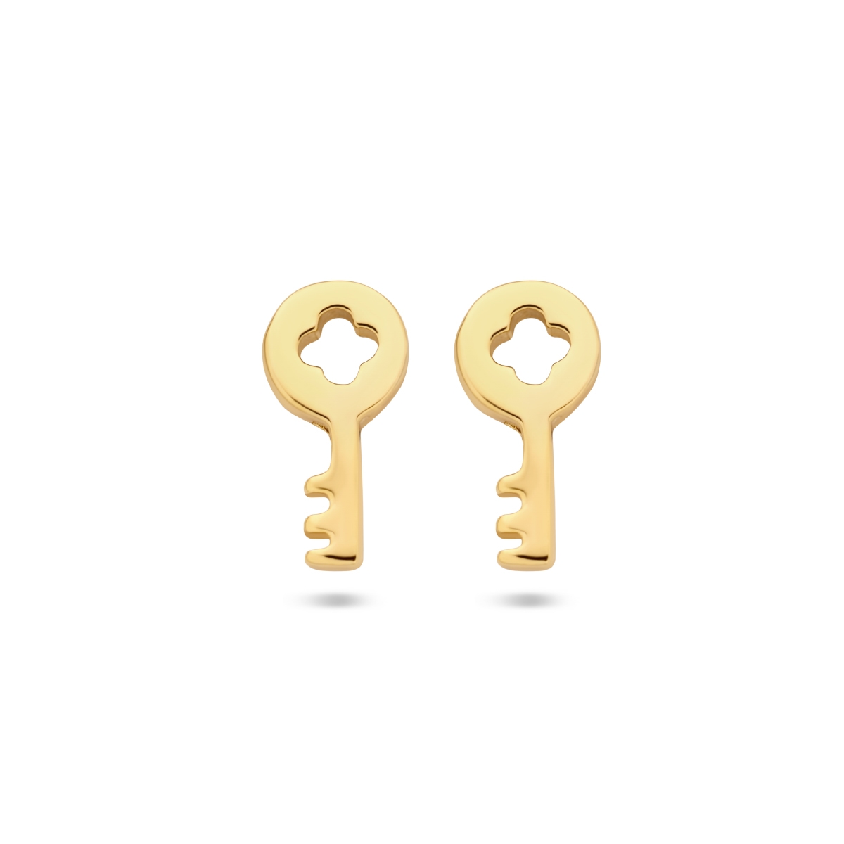 Studs sleutel verguld zilver