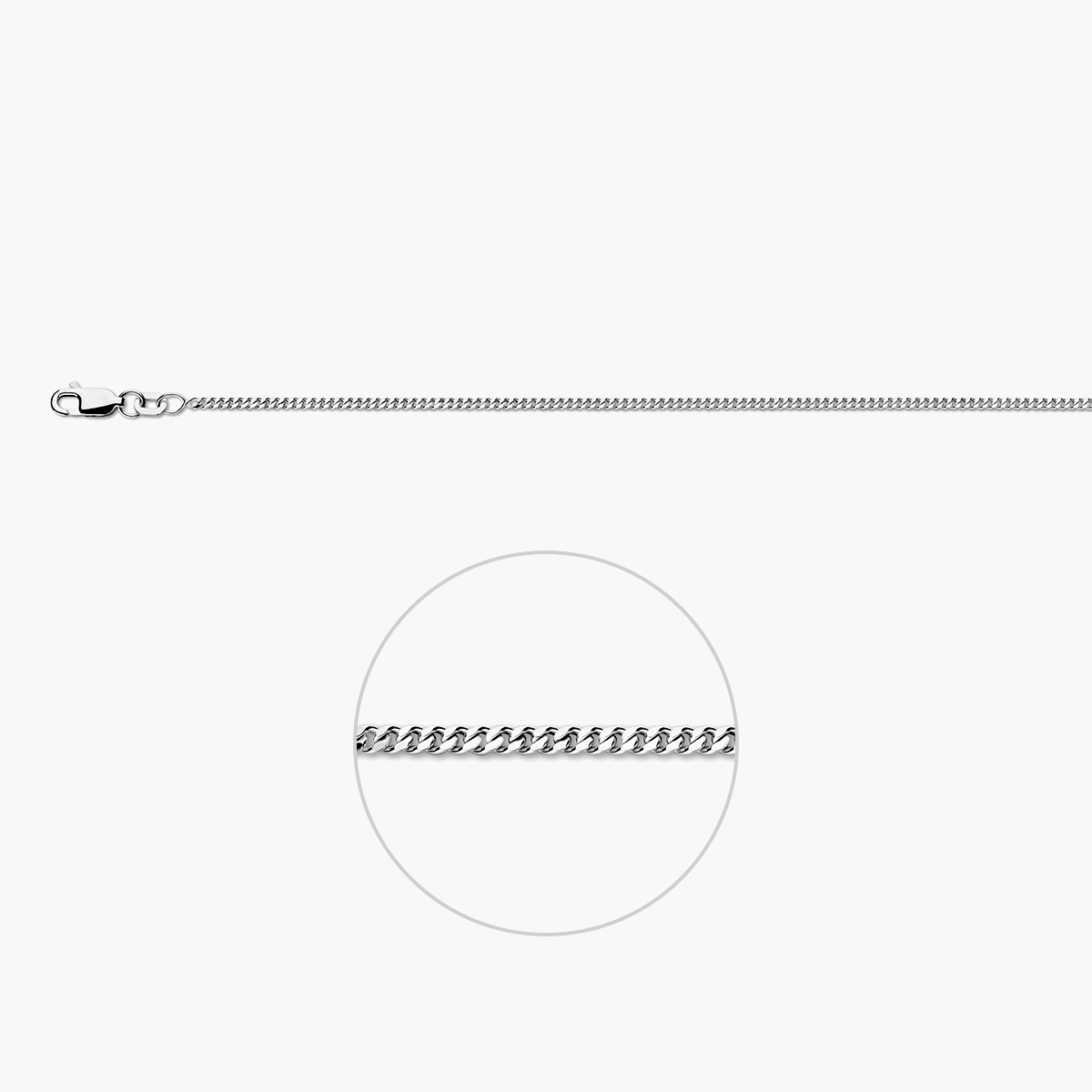 Zilveren gourmet ketting 1,8 mm
