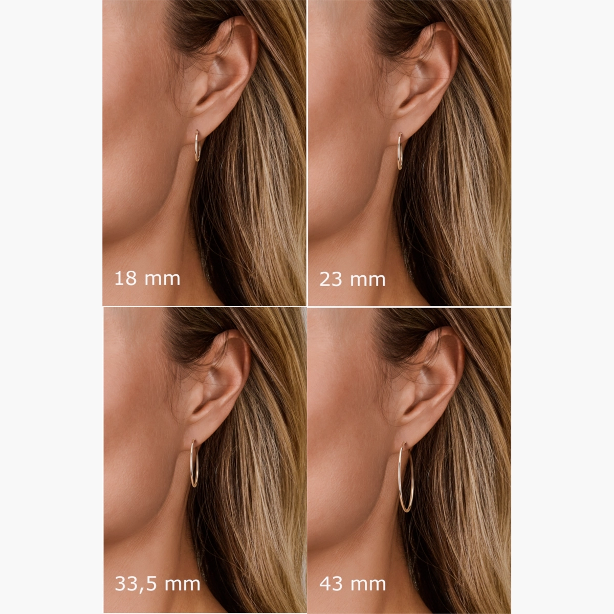 Maatvergelijk: medium zilveren oorringen hefboomsluiting 1,5 mm