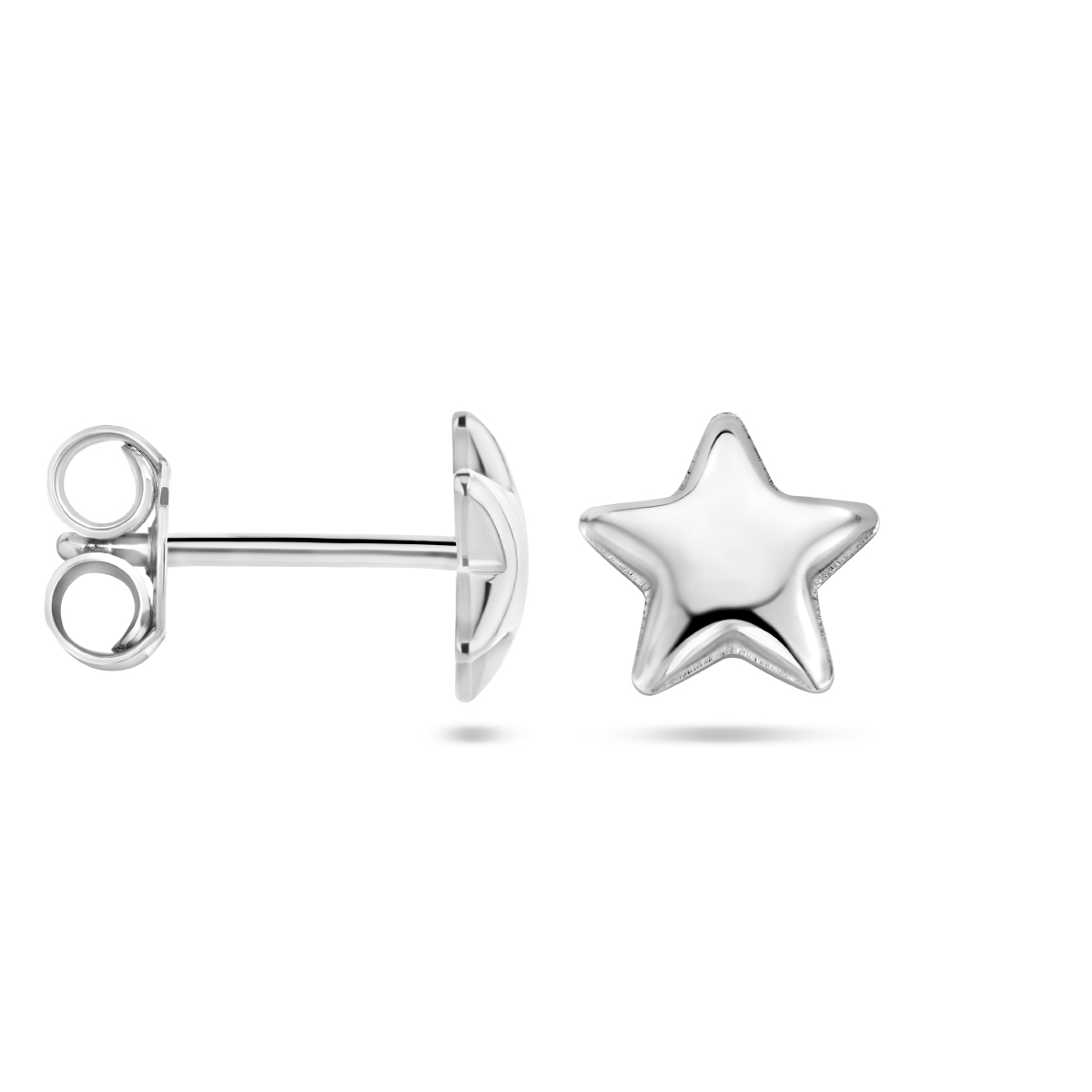 studs ster gerhodineerd zilver 3