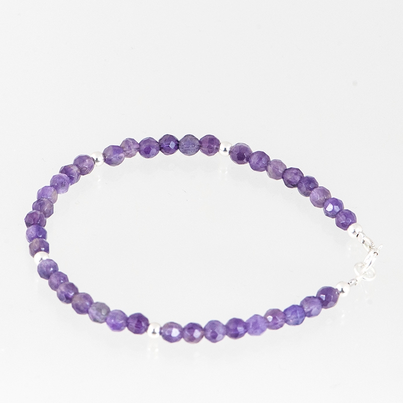 Amethist armband met zilveren kralen 1