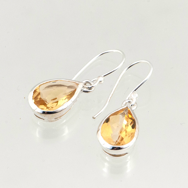 Citrien oorbellen M zilver 1