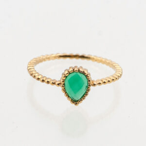 Groene kwarts ring goud 1