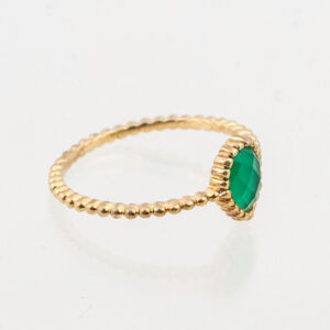 Groene kwarts ring goud 2