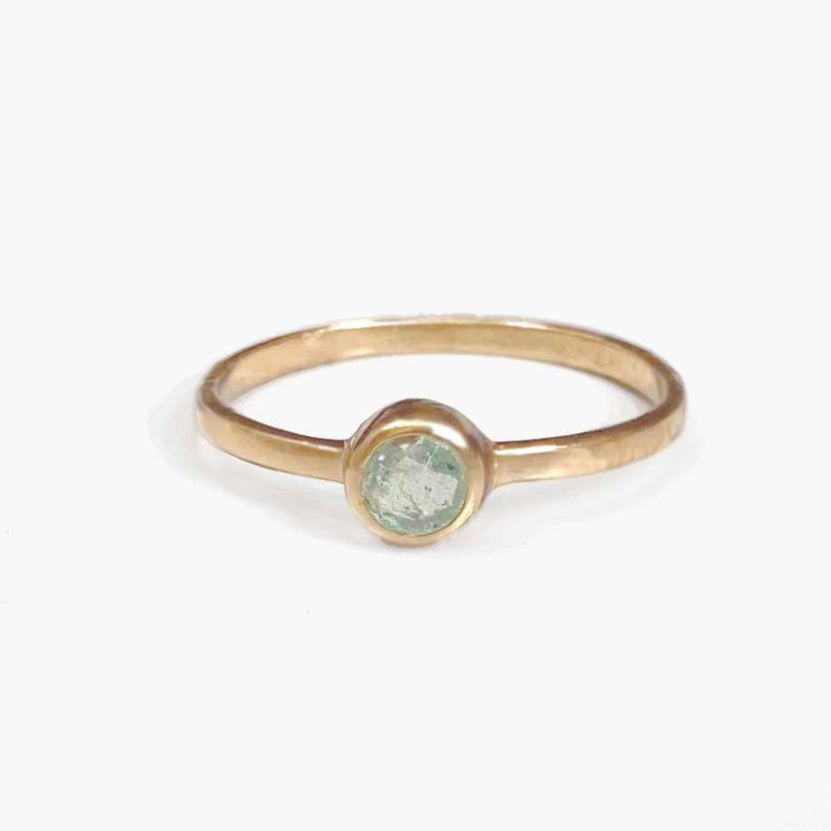 Verguld zilveren ring aventurijn