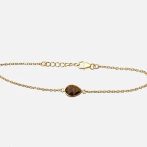 Verguld zilveren armband tijgeroog 0