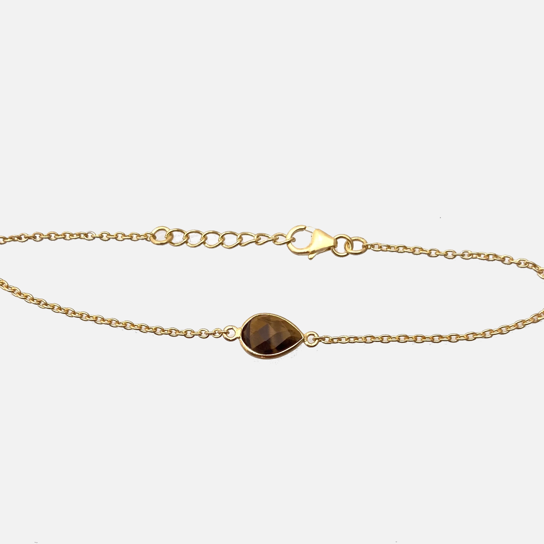 Verguld zilveren armband tijgeroog 0